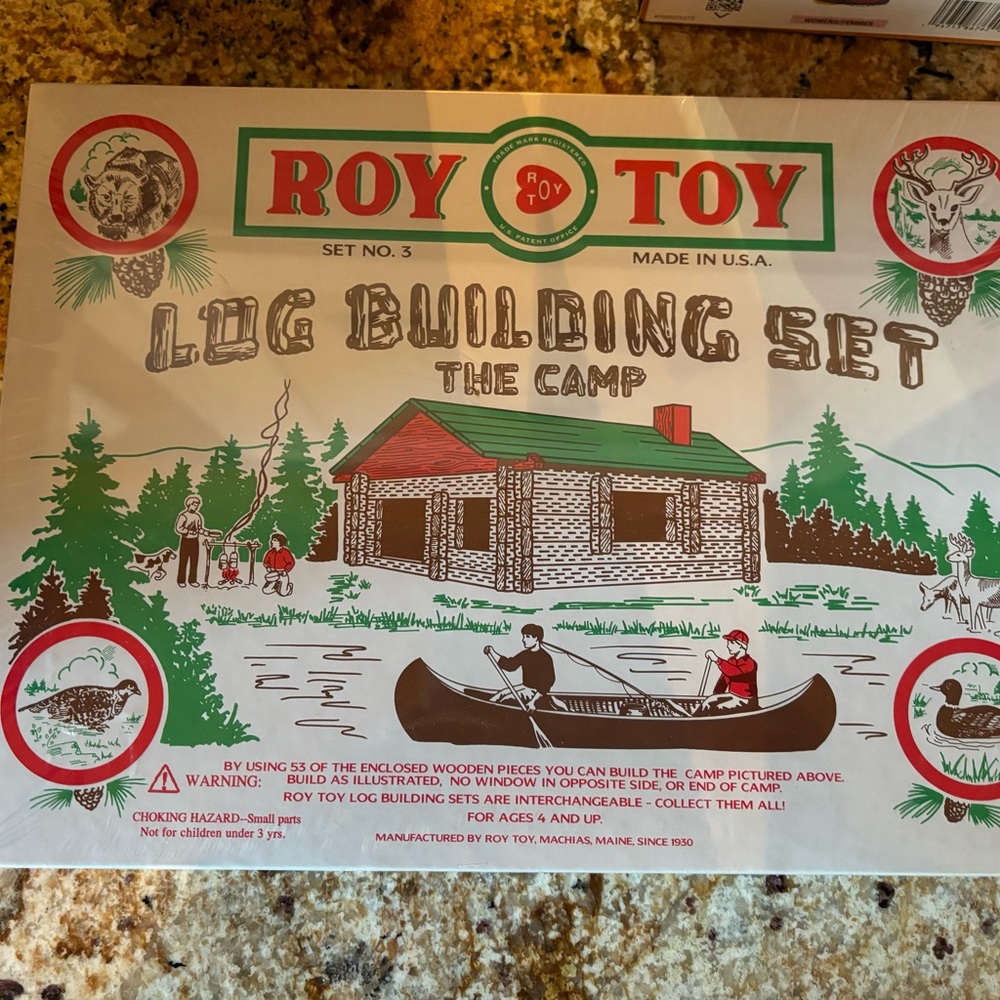 Roy Toy vintage NiB Log Cabin building set